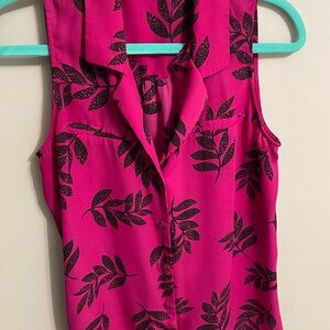 Apt 9 Pink Leaf Print Sleeveless Top